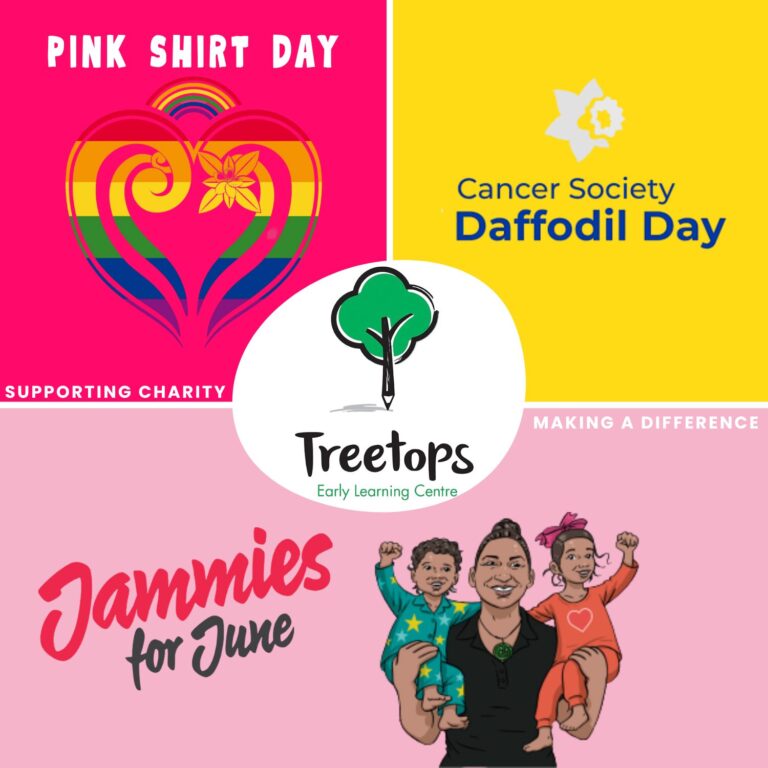 Treetops daycare centres supports charities like Pink Shirt Day, Daffodil Day and Jammies For June